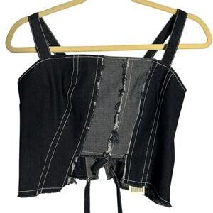 NWT Urban Outfitters Denim Tank Top with Lace Up Back Size‎ M
